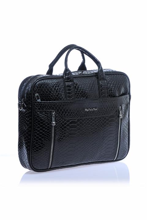 By Hakan Byhakan Gk38 Viyana Evrak/laptop Çanta Kroko-siyah