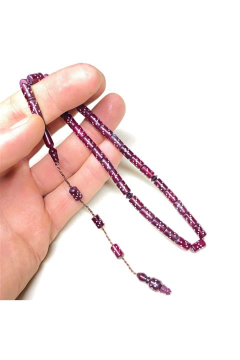 izmur tesbih Kuka Üzerine Gümüş Çakma Işlemeli Kesme Model Tesbih 5-8mm