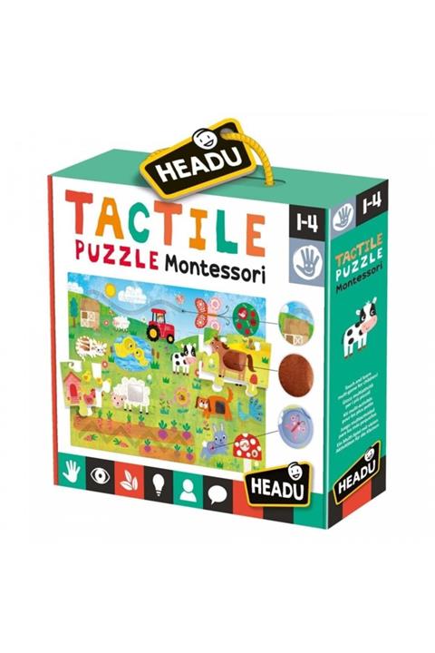 Burnis Toy Trend Headu Tactile Kabartma Boyalı 21 Parça Çiftlik Puzzle Fırsat