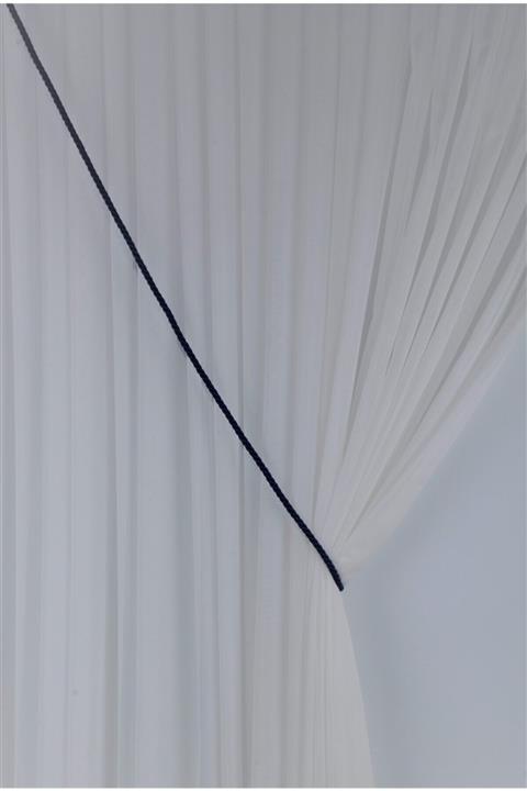 Saççax Exclusive Lacivert Renk Klasik Kordon Tül Perde Fon Toplama Halat 250cm