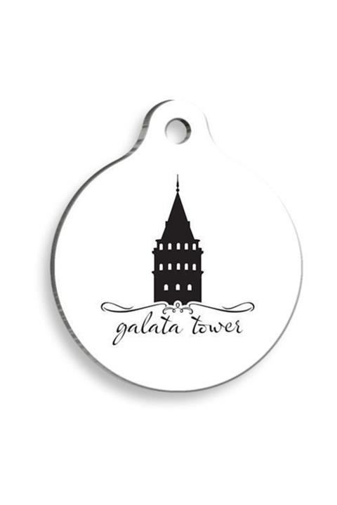 altın pati Galata Kulesi Yuvarlak Kedi Ve Köpek Künyesi