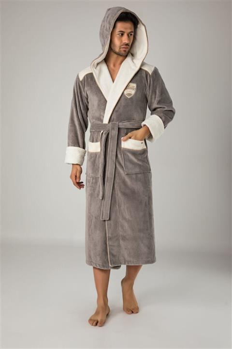 Nuşa Gri Taş Rengi Sport Erkek Bornozu