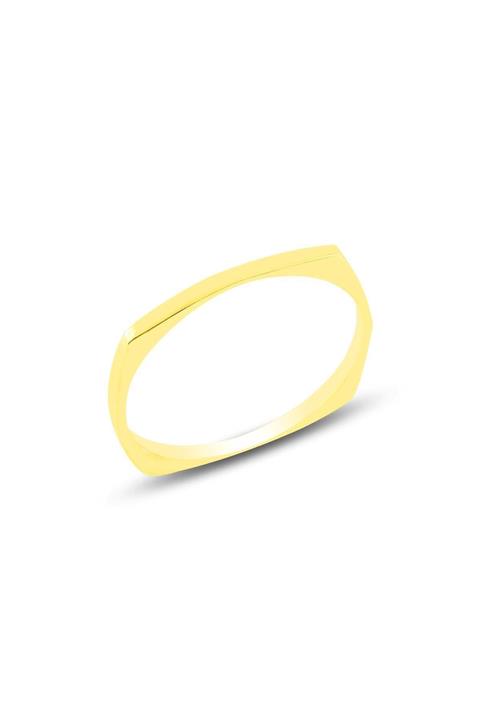 Söğütlü Silver Gümüş Altın Yaldızlı Sade Delicate Gümüş Yüzük