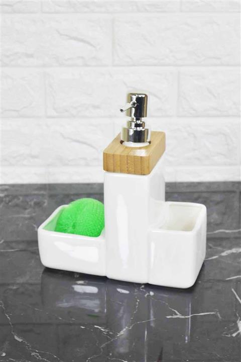 SepetçiBaba Sıvı Sabunluk Porselen Bambulu