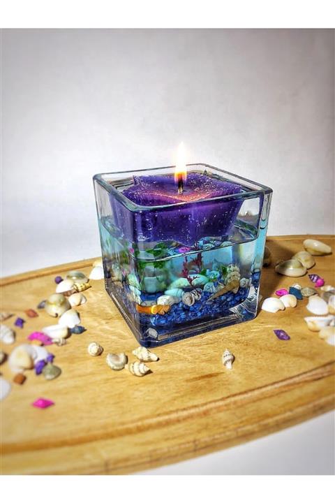 ankadizayn Cam Fanusta Epoksi Tasarım Yüzen Mum