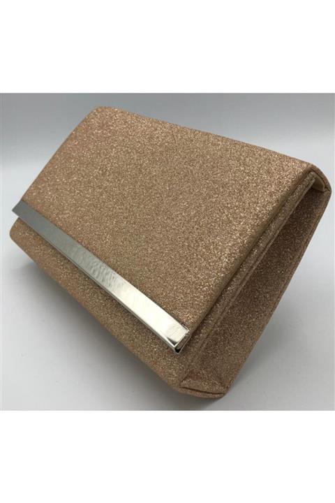 B.R.S BAG Kadın Simli Pudra Abiye Çantası