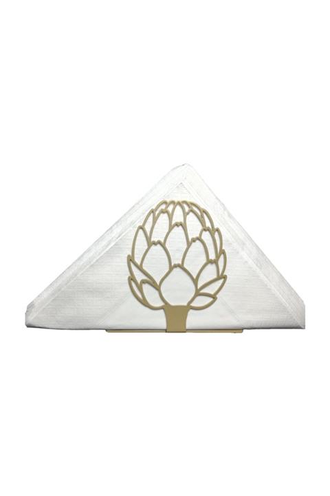 Simge Yapı Dekorasyon Enginar Figürlü Dekoratif Gold Metal Peçetelik