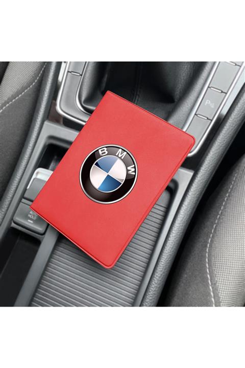 MaveraShop Özel Tasarım Bmw Logolu Kırmızı Ruhsat Kılıfı