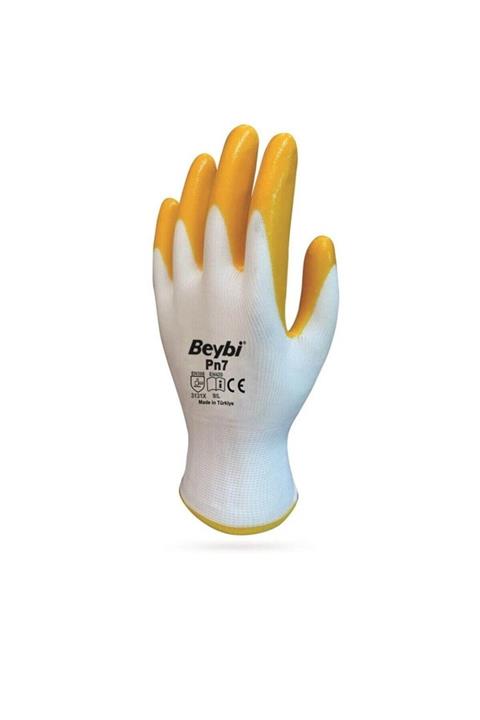 Beybi Pn7 Polyester Örme Nitril Eldiven-5 Adet