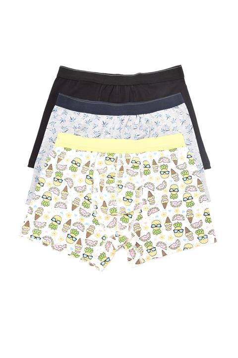 TRENDYOL MAN Çok Renkli Erkek 3'lü Paket Boxer TMNSS21BX0115