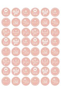 Sim Tasarım - Sim139 - Thank You - Hand Made - Made With Love Etiket Pembe