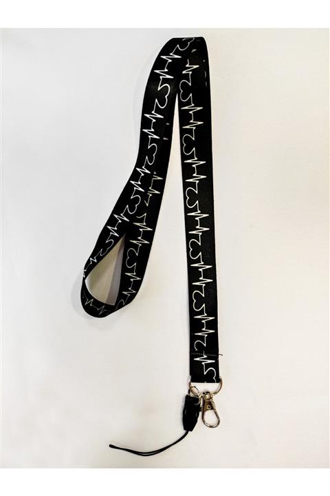 VİZYON Kalp Ritmi Desenli Boyun Ipi Ve Telefon Askısı