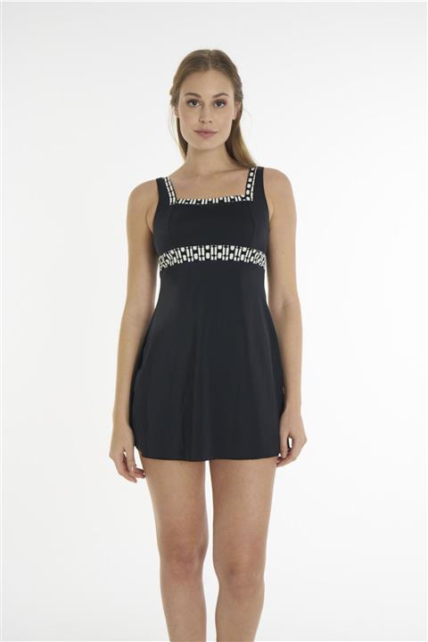 Sunsurf Siyah Beyaz Elbise Mayo