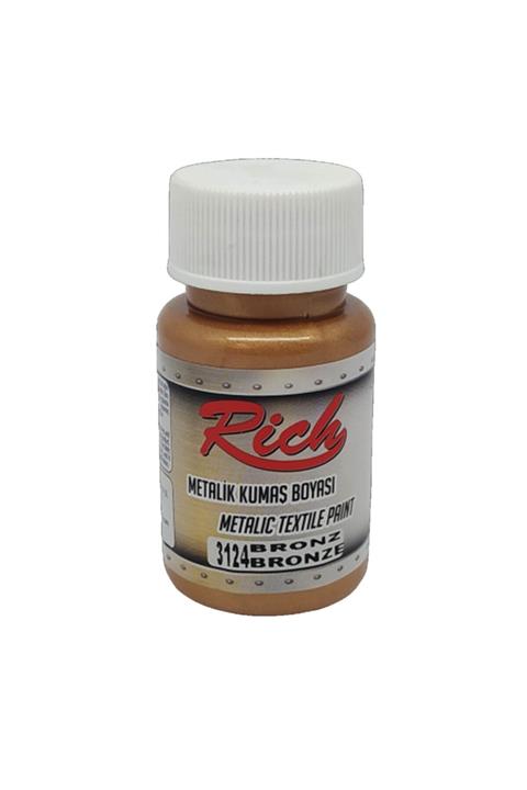 Rich 50 Cc Metalik Bronz Akrilik Kumaş Boyası 3124