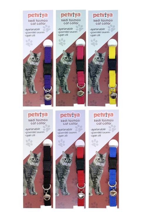 petviya Ayarlanabilir Kedi Tasması Seti - 6'lı Set