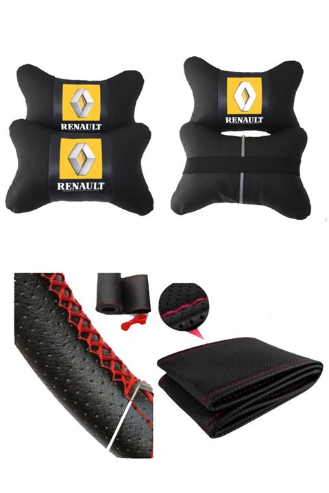 AYAZGURUP Renault Kadjar Dikmeli Direksiyon Kılıfı + 5d Ortopedik Boyun Yastığı (2 Li Set)