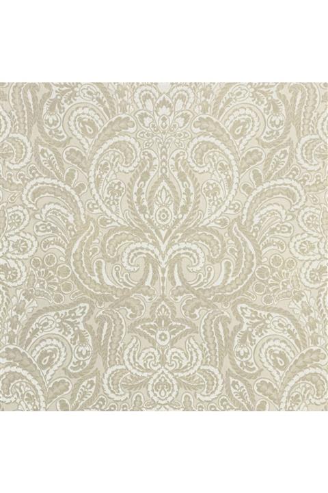 ITALY Krem Sedefli Damask Desenli Duvar Kağıdı