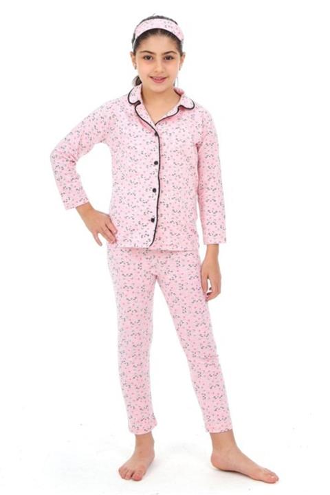 Tarzkids Uyku Bantlı Çocuk Pijama Takımı Kedili