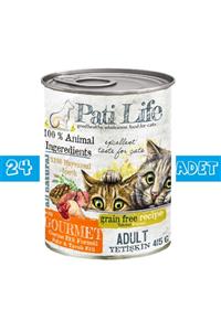 Pati Life 24'lü Konserve Gurme Tavuk ve Sığır Eti Kedi Maması 415 g x 24 Adet