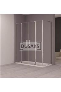 DUSAKS Tekke Şeffaf Iki Sabit Iki Açılır Yan Panel H200 100 X 140