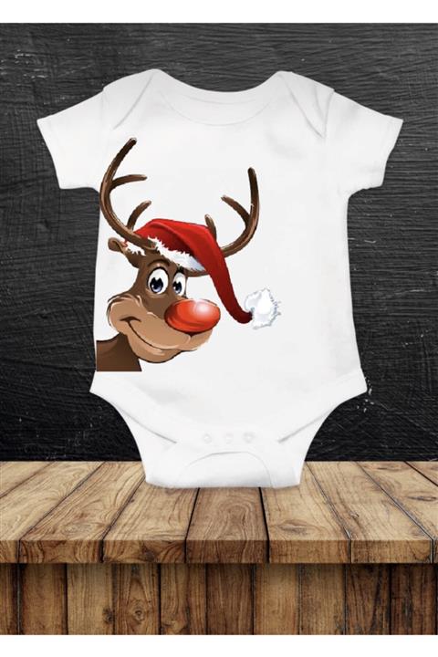 irembaby Yılbaşı Koleksiyonu Unisex Bebek Baskılı %100 Pamuklu Çıtçıtlı Body Zıbın