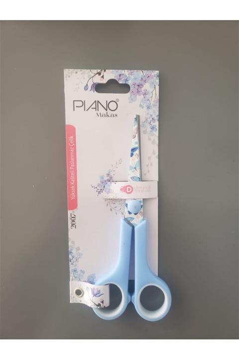 Piano Desenli Ofis Makası Pastel Mavi 16.5 Cm 2007