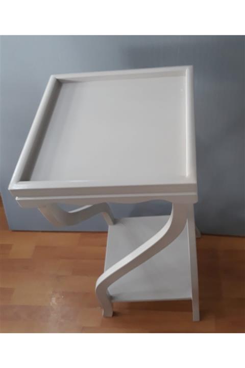 BENGİ TİCARET Bengi Çiçeklik Spiral Sehpa Beyaz