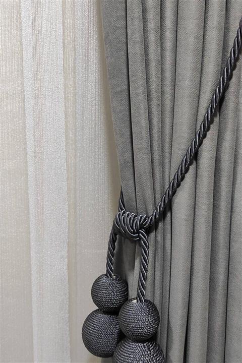 MALLİNA Antrasit Modern Sarım 4 Toplu Braçol Kornişe Takmatik