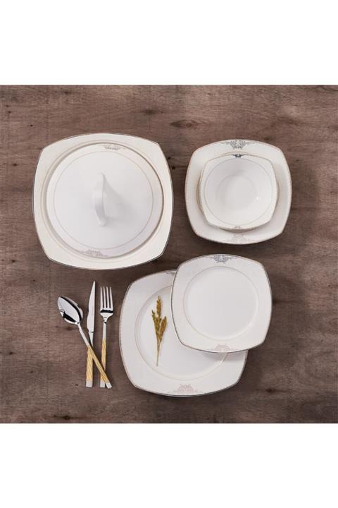 KORKMAZ Mona Coll. 60 P Kare Yemek Takımı A8126