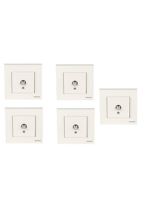 Netelsan Beyaz Uydu Anten Prizi 5 Adet