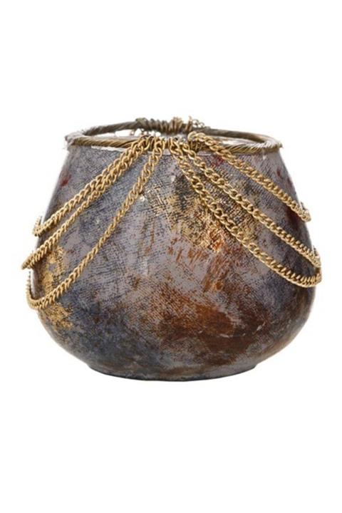 Vitale Mihir Zincirli Cam Vazo Ak.gs0027