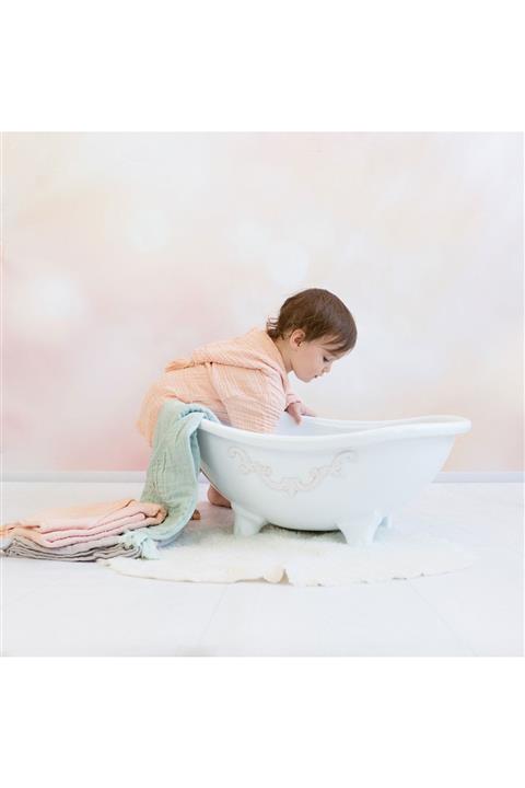 Organicera Organik Müslin Bornoz, Somon 3-4 Yaş,somon