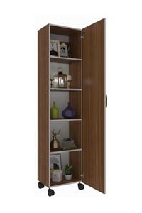 Kenzlife mutfak dolabı mine 188*050*032 cvz kapaklı tekerlekli banyo evrak ofis kitaplık ayakkabılık