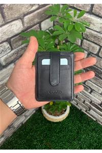 Guard Leather Guard Dikey Crazy Siyah Deri Kartlık