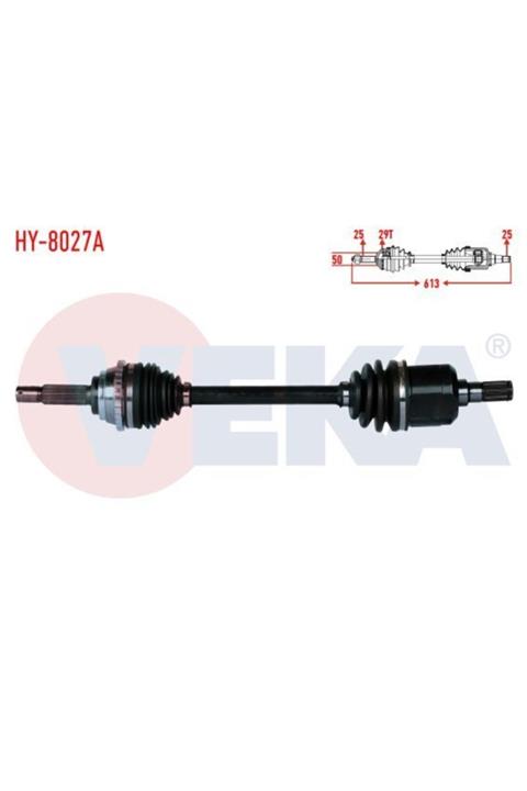 ünlü oto Komple Aks Sol On Abslı 44 Dıs Uzunluk 613mm Hyundaı Accent Admıre 1.3 - 1.5 - 1