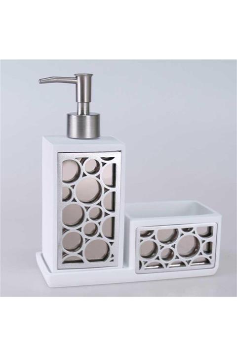 By Selim Bubble Mutfak Sıvı Sabunluk Beyaz Gümüş