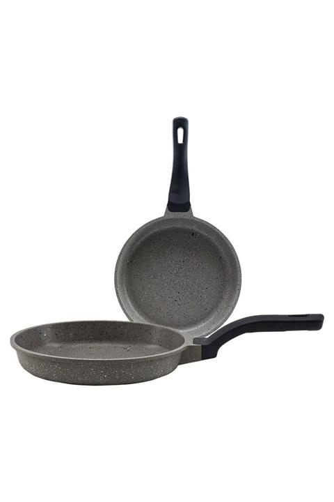 PoloChef Polo Chef Its-124 Demir Döküm 7 Mm 2li Tava Seti Gri 20+24 Cm