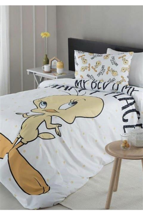 Özdilek Beyaz Tweety Happy Tek Kişilik Nevresim Takımı