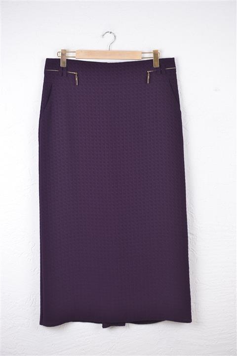 TRENDPARK Kadın Kendinden Desenli Kumaş Etek