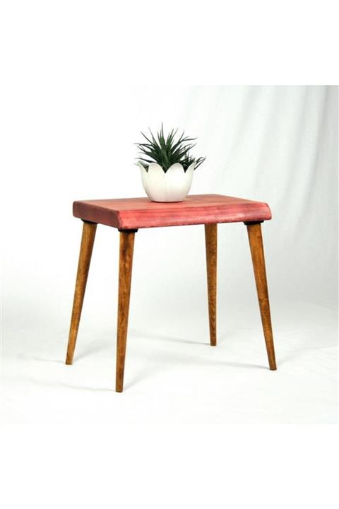 Entema Doğal Ağaç Masif Köşeli Yan Sehpa ( Ağaç Ayak )