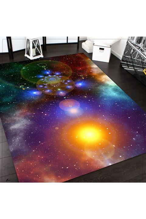KİPARİS Gezegen 8 Desenli Kaymaz Taban Genç Odası Halısı