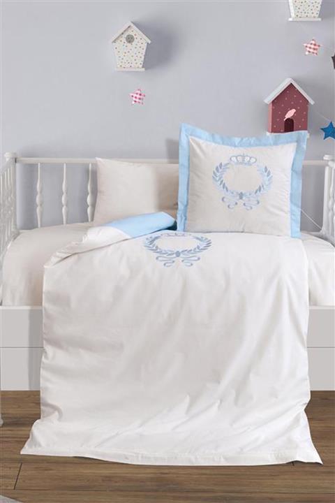 Çeyiz Diyarı Baby Crown Lüx Nakışlı Nevresim Takımı Mavi