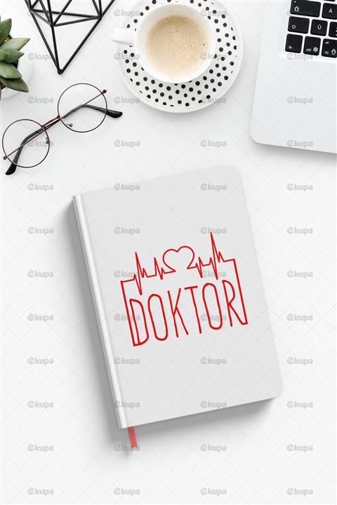 Mykupa Doktor Baskılı Beyaz Defter Ajanda