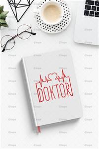 Mykupa Doktor Baskılı Beyaz Defter Ajanda