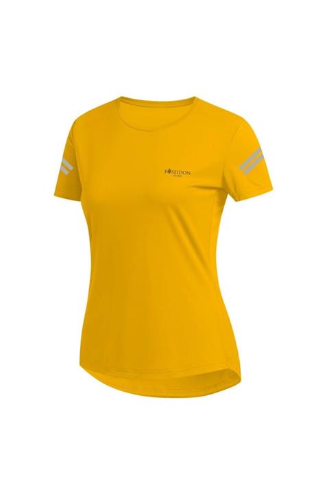 POSEIDONSTORM Büyük Beden Kadın Sarı Günlük Sporcu Tişörtü 4xl-8xl - Koldan Iki Flexo Baskı - M1