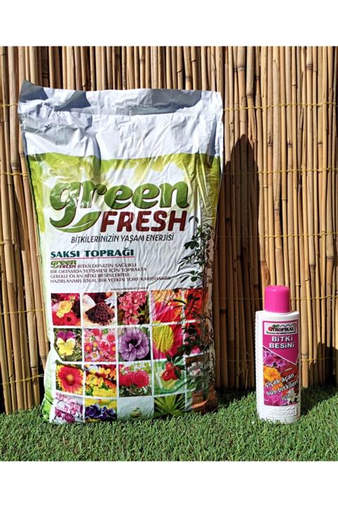 Ekodoğa 2 Li Set 10 Lt Torf + Bitki Besini Çiçek Açtıran Çiçekli Bitkilere Özel Sıvı Gübre Vitamin