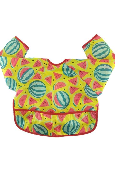 ALİSS BABY Unisex Sarı Karpuz Desenli Mama Önlüğü