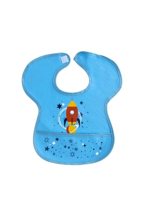 Sevi Bebe Roket Baskılı Cırtlı Muşamba Önlük