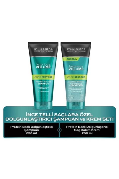 John Frieda Ince Telli Saçlara Özel Protein Bazlı Dolgunlaştırıcı Şampuan & Krem