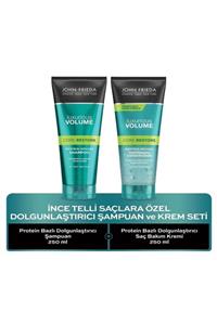 John Frieda Ince Telli Saçlara Özel Protein Bazlı Dolgunlaştırıcı Şampuan & Krem